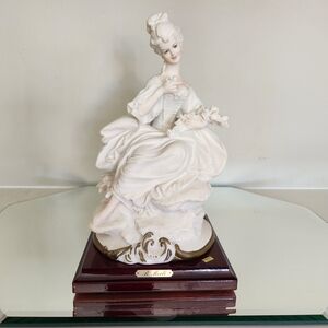 Made In Italy  Figurine By B. Merli - Victorian Lady Holding Flowers